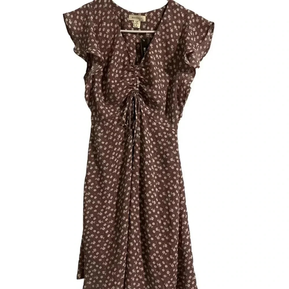 Monteau dress, Purple with cream floral print - Size Small - Picture 2 of 5